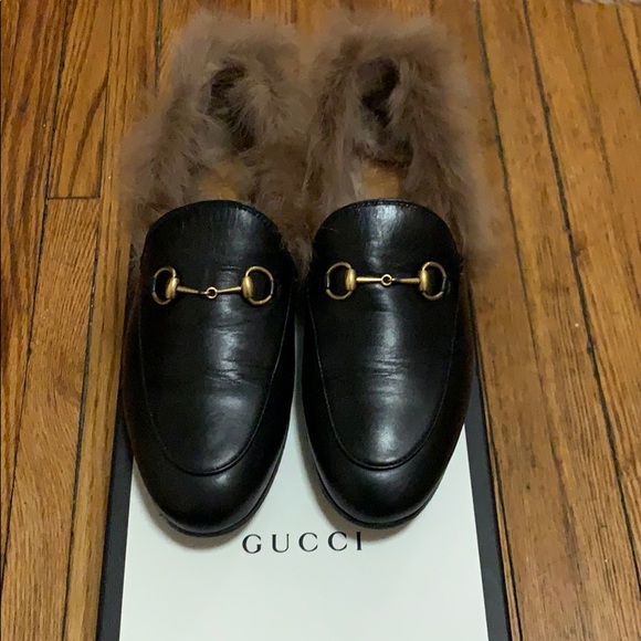 gucci fur loafers